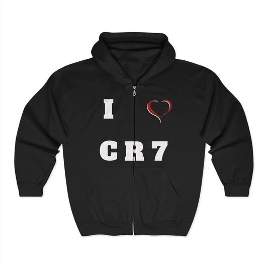 Cristiano Ronaldo Black Full Zip Hooded Sweatshirt