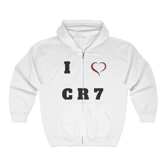 Cristiano Ronaldo White Full Zip Hooded Sweatshirt